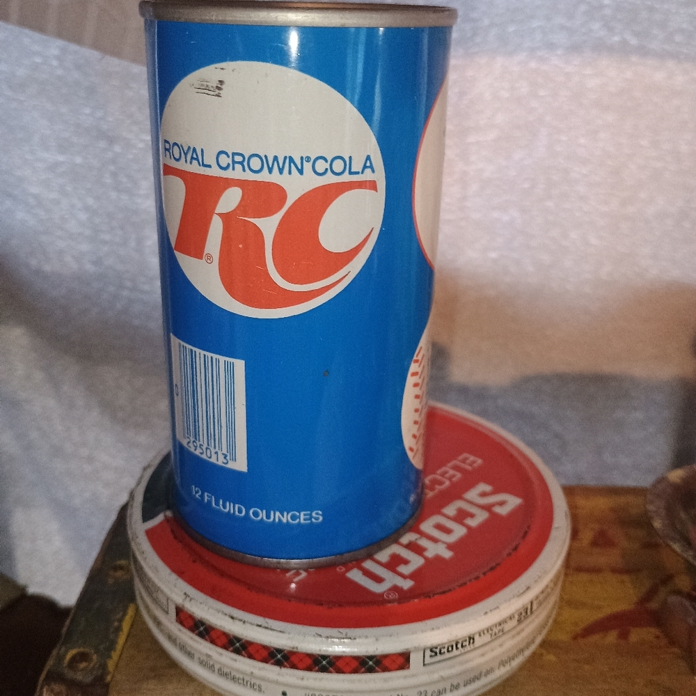 Vintage Royal Crown Cola Can And Scotch Tape Tin